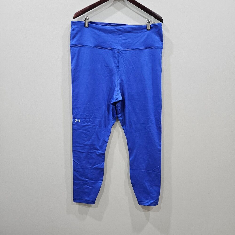 Under Armour Womens Compression Leggings 2X Blue Coldgear Athleisure Yoga Gym